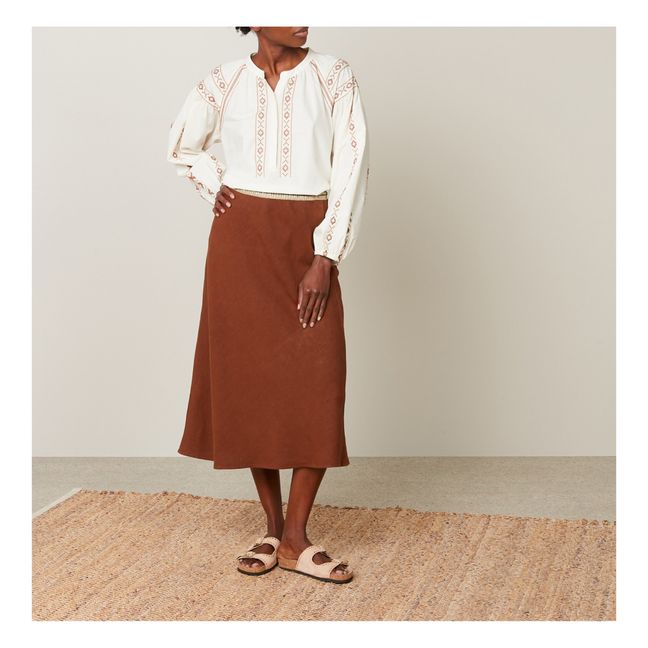 Jima Linen Skirt | Marrone