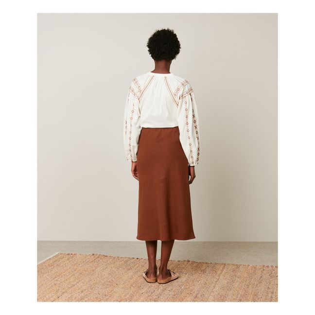 Jima Linen Skirt | Marrón