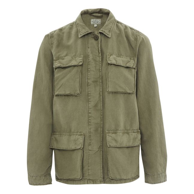 Vea Cotton and Linen Jacket | Verde Kaki
