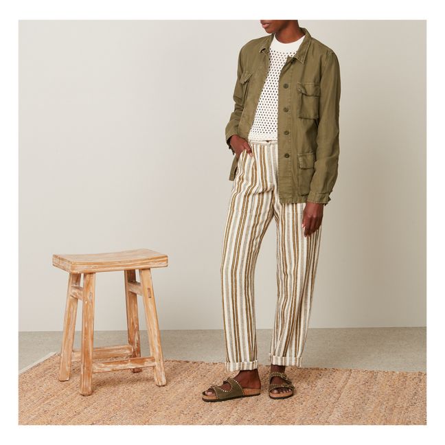 Vea Cotton and Linen Jacket | Verde Kaki