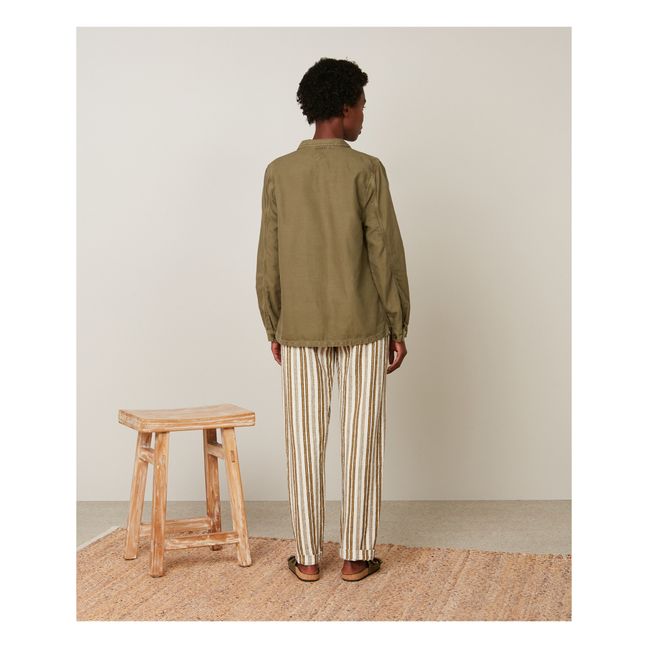 Vea Cotton and Linen Jacket | Verde Kaki