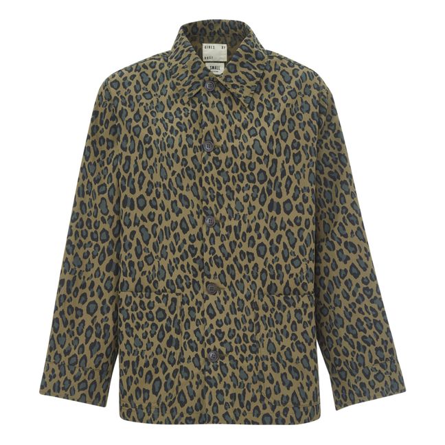 Veste Worker Coach Imprimé Léopard | Vert kaki