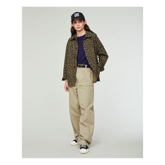 Chaqueta con estampado de leopardo Worker Coach | Verde Kaki