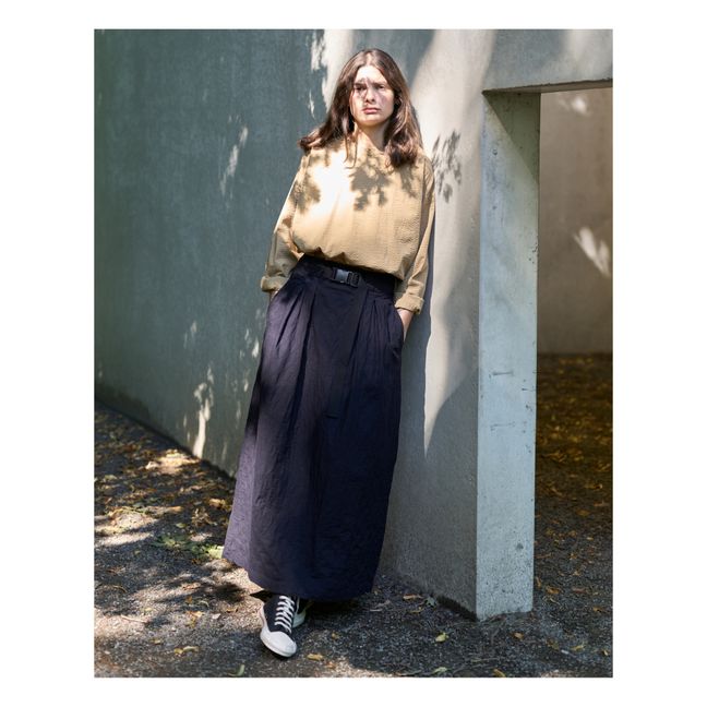 Gardener Cotton Crepe Top | Braun
