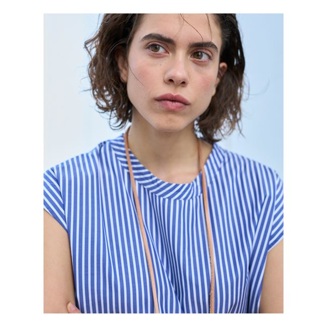 Top Gardener Rayures Popeline de Coton | Bleu