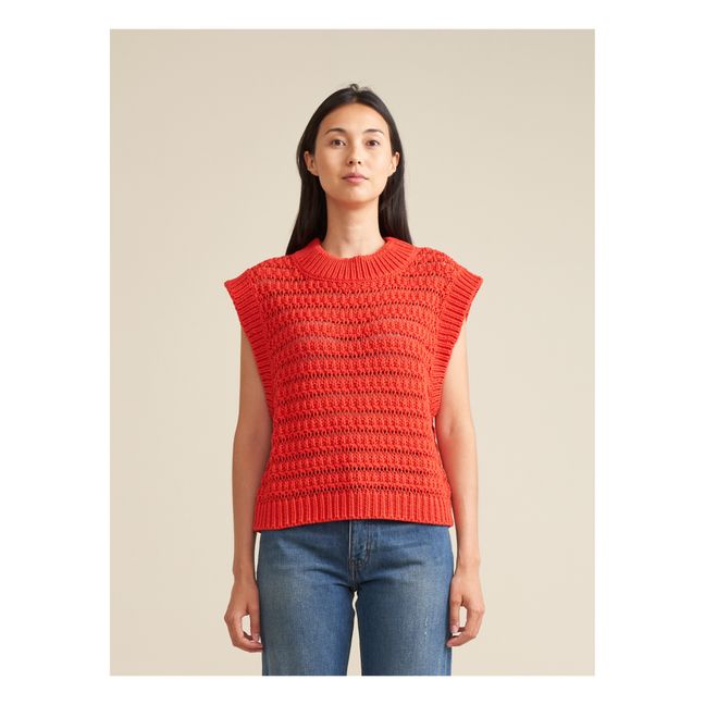Aiten Organic Cotton Sweater - Women’s Collection | Rouge coquelicot