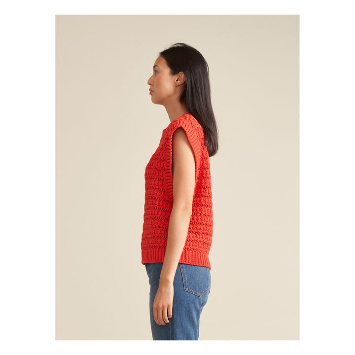 Aiten Organic Cotton Sweater - Women’s Collection | Rouge coquelicot- Imagen del producto n°3