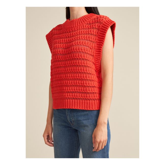 Aiten Organic Cotton Sweater - Women’s Collection | Rouge coquelicot