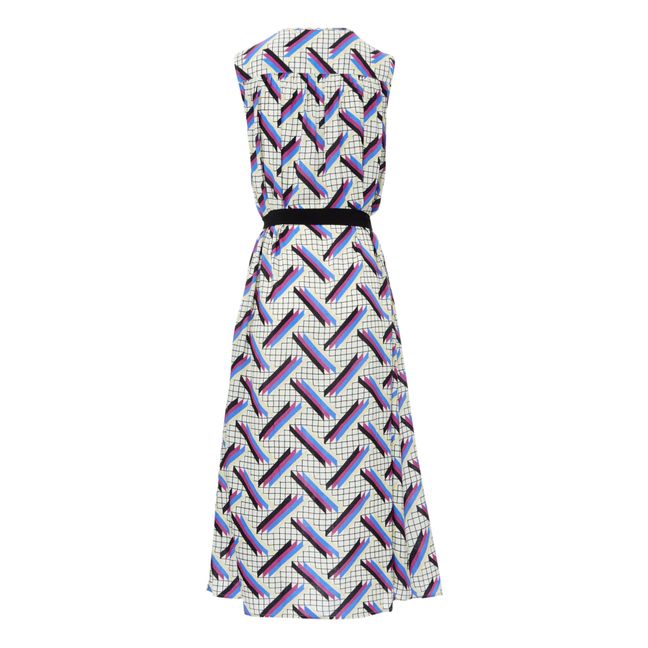 Naomie 4 Stripe Print Dress | White