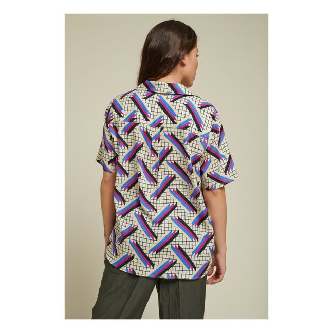 Claire 4 Stripe Print Shirt | White