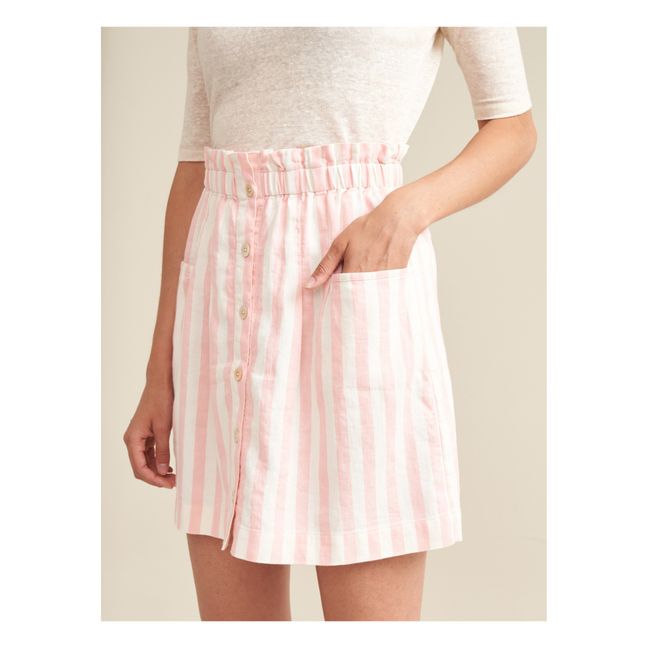 April Linen and Cotton Striped Skirt - Women's Collection | Rosa