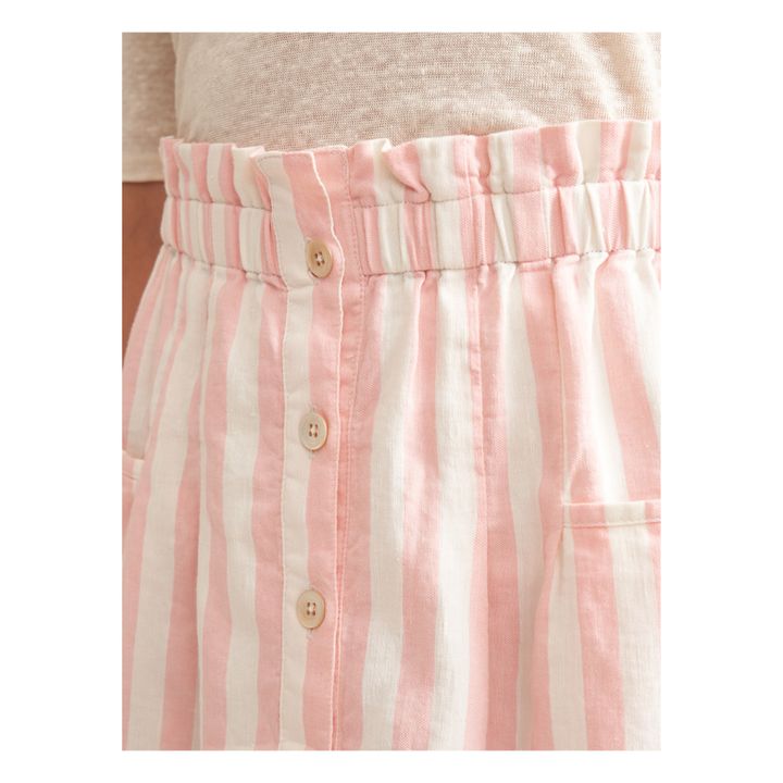 April Linen and Cotton Striped Skirt - Women's Collection | Rosa- Immagine del prodotto n°5