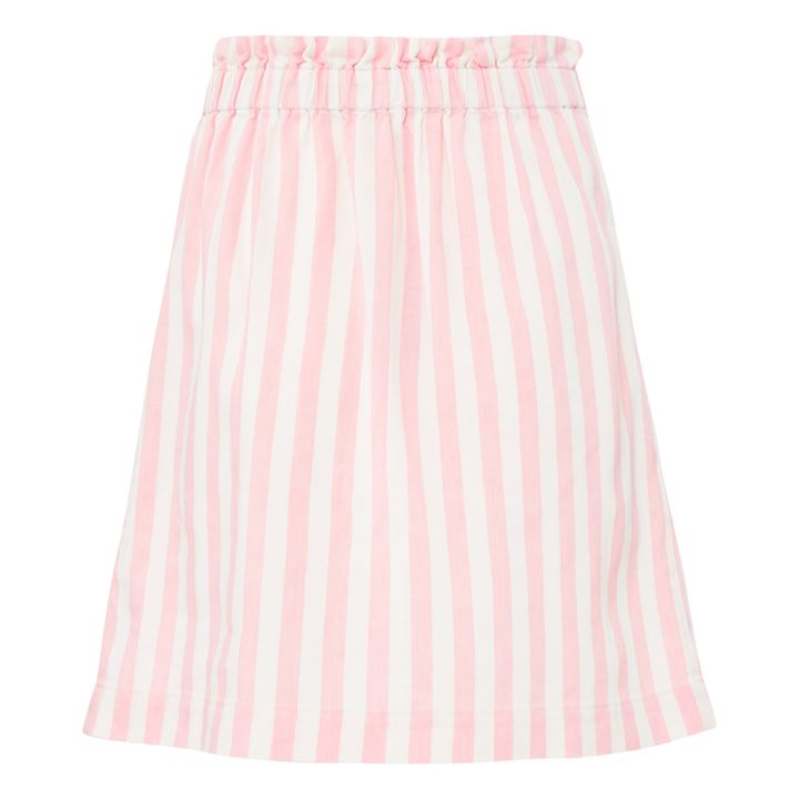 April Linen and Cotton Striped Skirt - Women's Collection | Rosa- Immagine del prodotto n°7