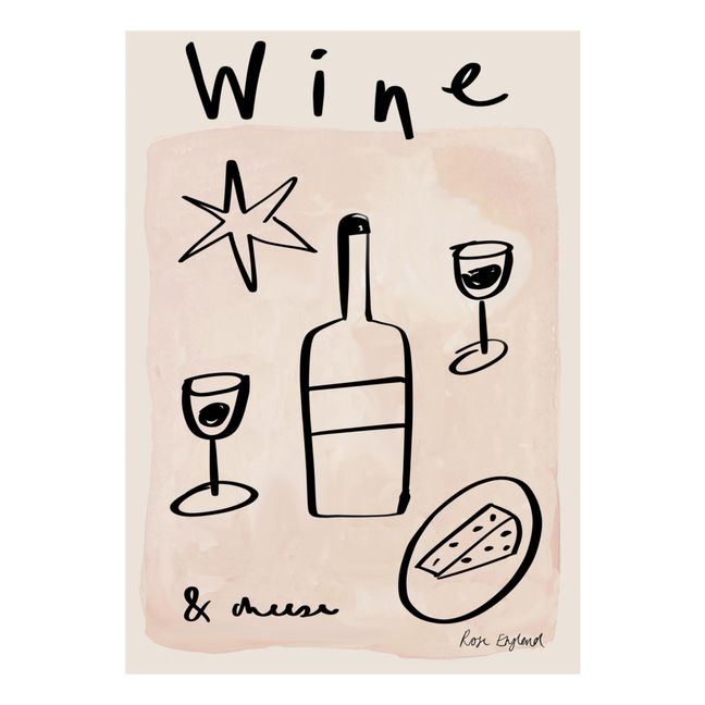Affiche Wine & Cheese | Beige
