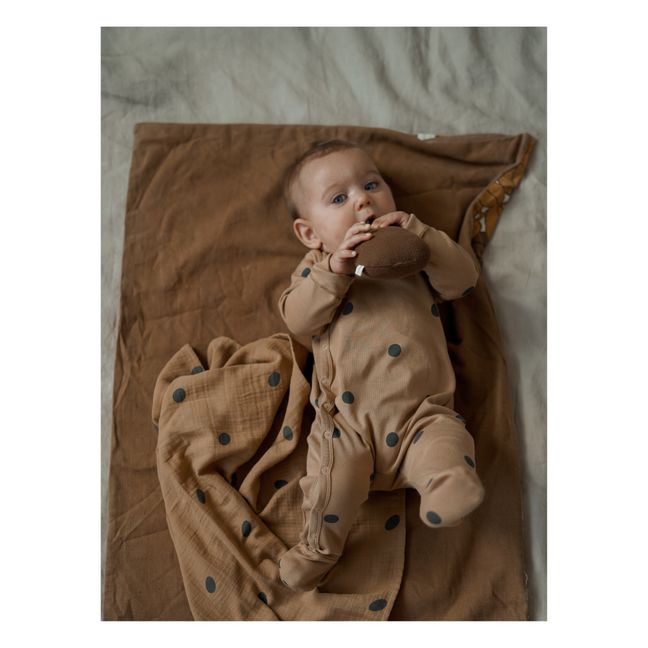 Organic Chiffon Polka Dots Cloth Diaper | Camel