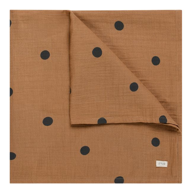 Organic Chiffon Polka Dots Cloth Diaper | Camel