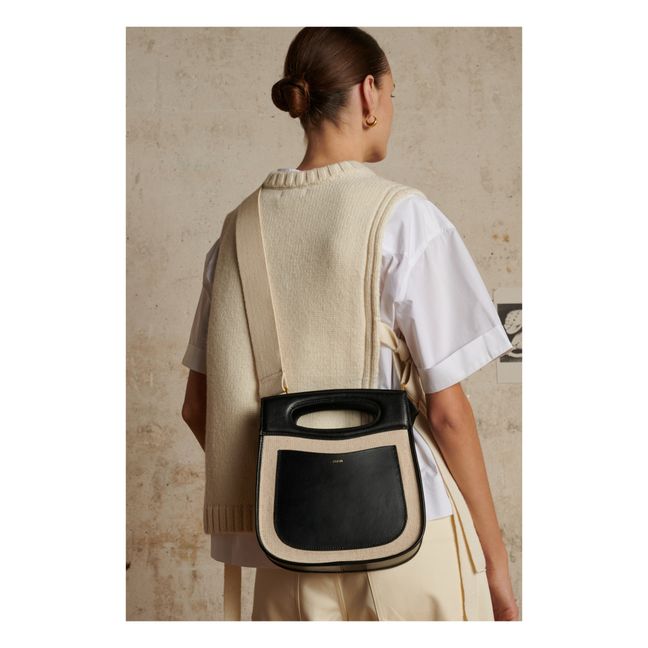 Cheri Canvas and Leather Bag | Ecru
