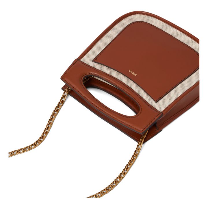Cheri Mini Leather and Cotton Bag | Coñac- Imagen del producto n°5