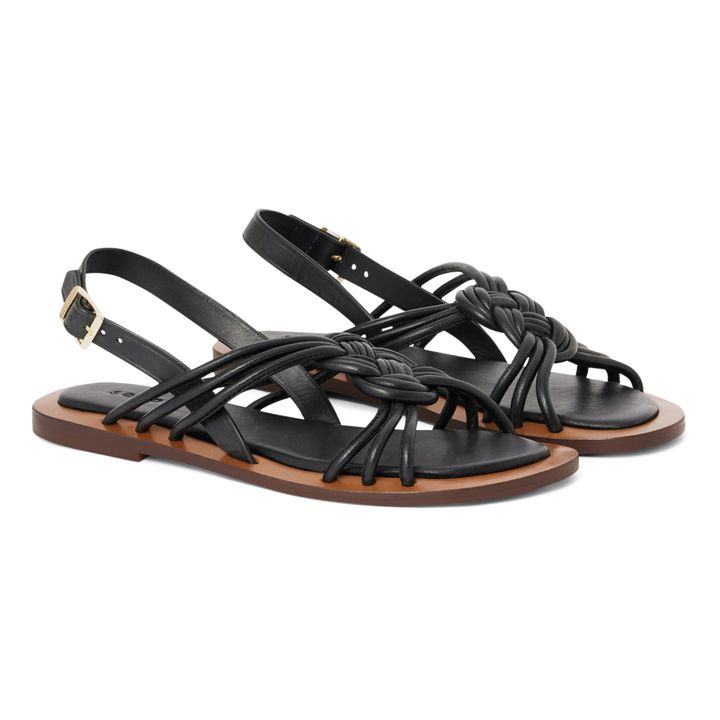 Leather Temple Sandals | Negro- Imagen del producto n°2