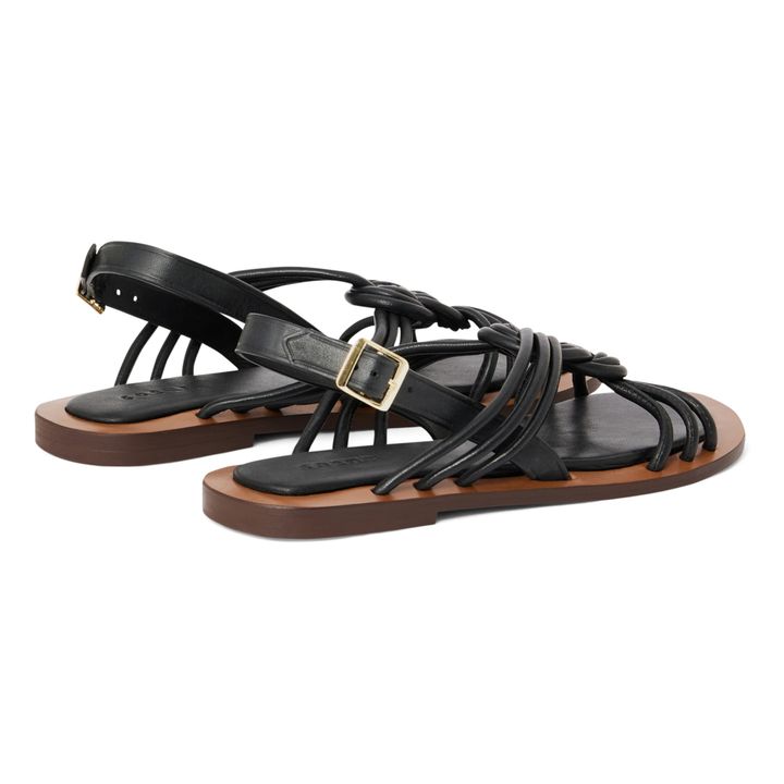 Leather Temple Sandals | Negro- Imagen del producto n°6