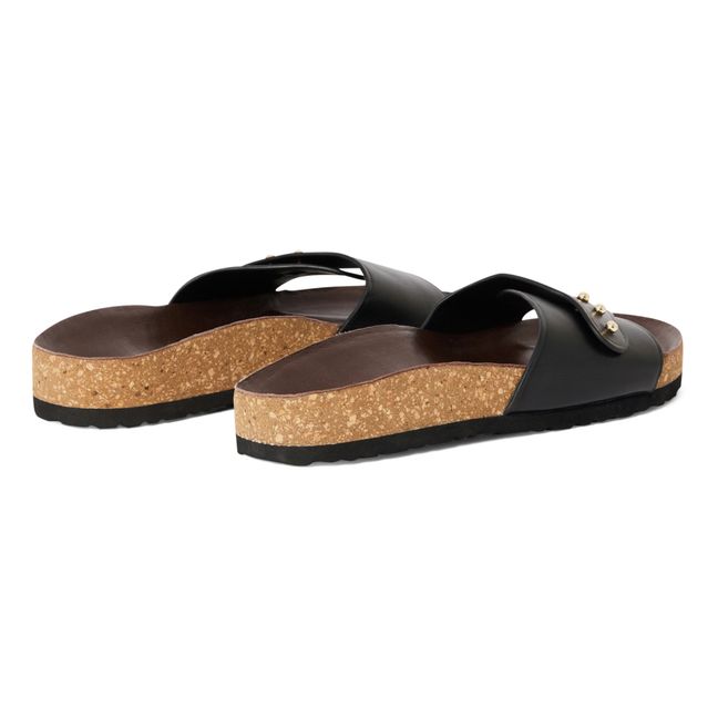 Tredici Leather Sandals | Black