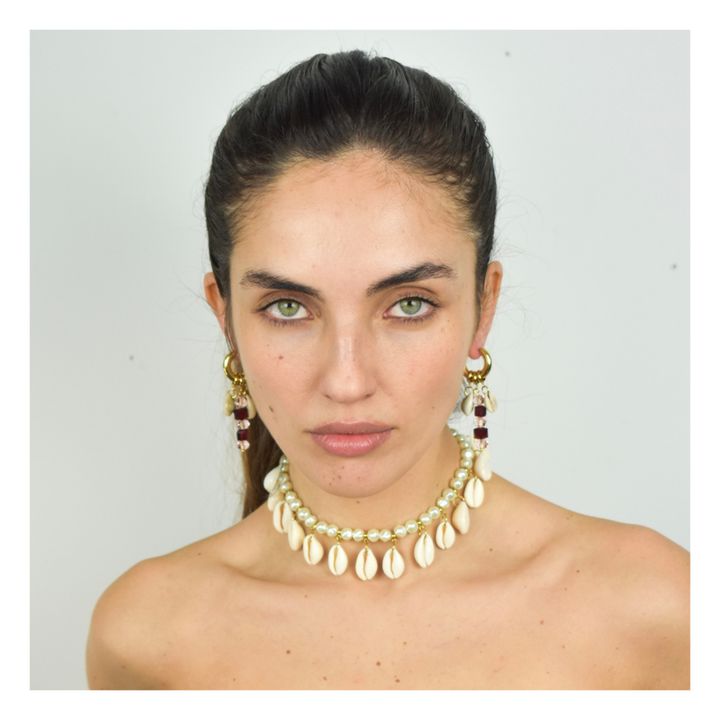 Collier Coquillages Poppers | Blanc- Image produit n°1