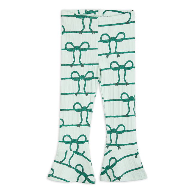 Organic Cotton Knot-Pattern Flare Pants | Green