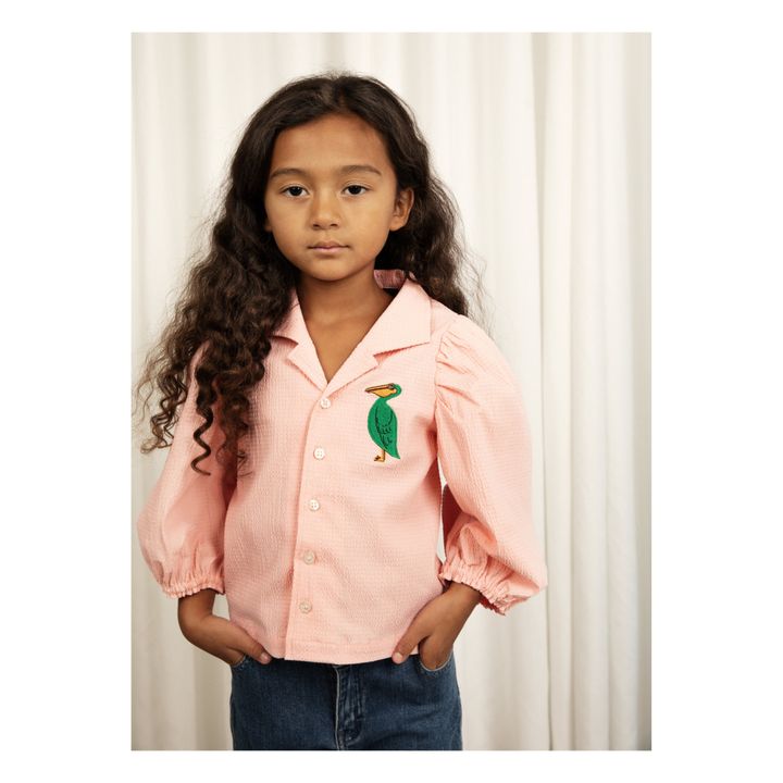 Blusa de algodón orgánico tejido Pelícano | Rosa- Imagen del producto n°1