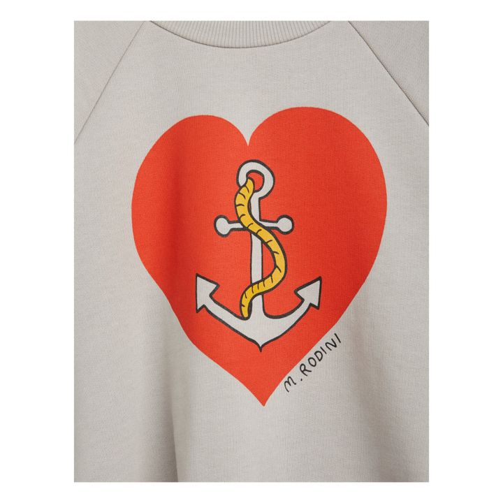 Sweatshirt aus Bio-Baumwolle Herz | Grau- Produktbild Nr. 2