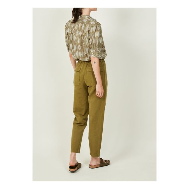 Pumping Cotton and Linen Pants | Khaki