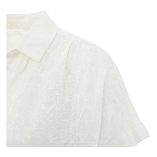 Louisa Nadiad Embroidered Linen Shirt | Crudo