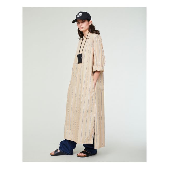 Robe Chemise Rayures Popeline de Coton | Sable