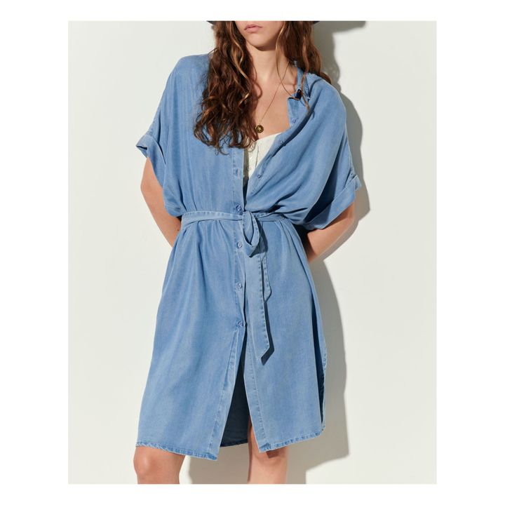 Joy Shirt Dress | Azul- Imagen del producto n°4