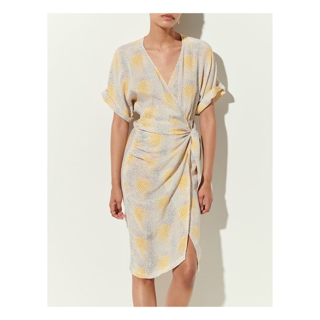 Vestido Sista Sari Cupro | Amarillo