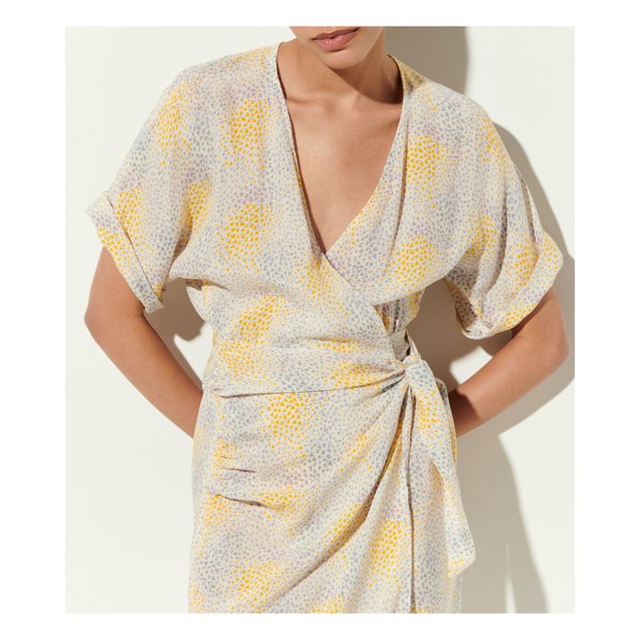 Vestido Sista Sari Cupro | Amarillo- Imagen del producto n°3