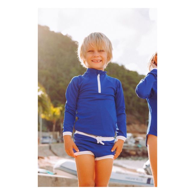 T-Shirt Anti-UV Matière Recyclée Uni Gaufré | Bleu