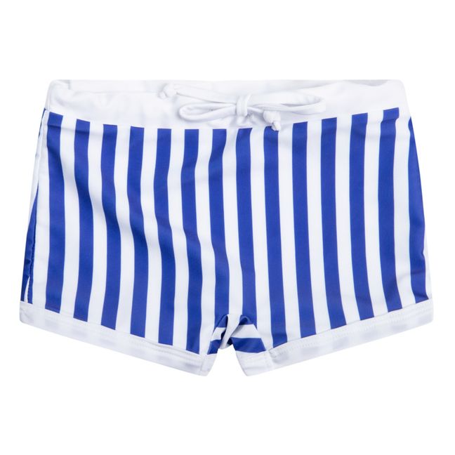 Striped Recycled Material Swim Trunks | Blue