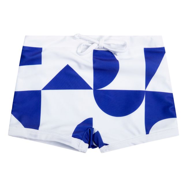 Boxer de Bain Matière Recyclée Géométrique | Bleu