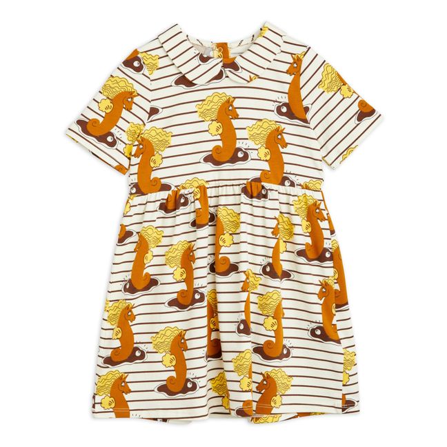 Vestido de algodón orgánico Unicorn Seahorse | Crudo
