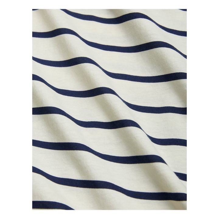 Camiseta a rayas de algodón orgánico Ferry | Blanco- Imagen del producto n°4