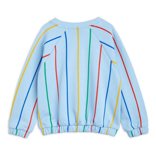Organic Cotton Striped Sweatshirt | Light blue