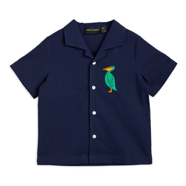 Chemise Coton Bio Tissé Pélican | Bleu marine