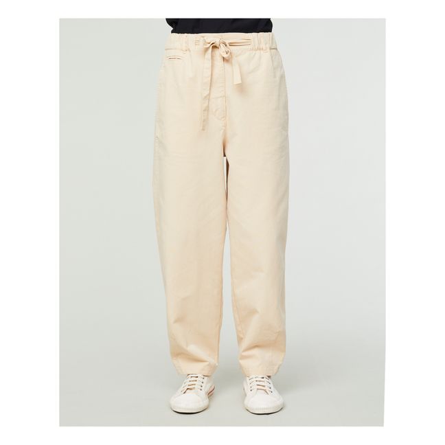Pasha Linen and Cotton Pants | Beige