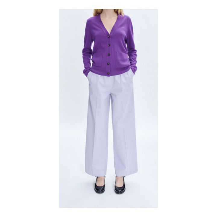 Cardigan, modello: Louisa, in lana merino | Viola- Immagine del prodotto n°1