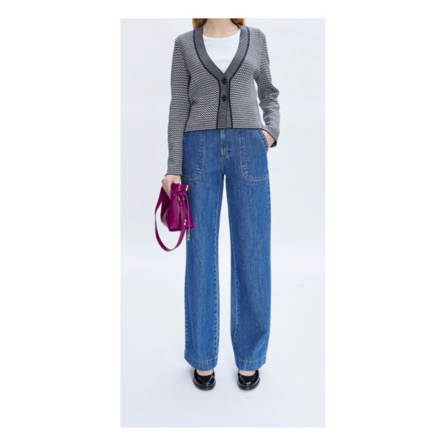 Cardigan Annie Laine Mérinos Extra Fine | Bleu marine