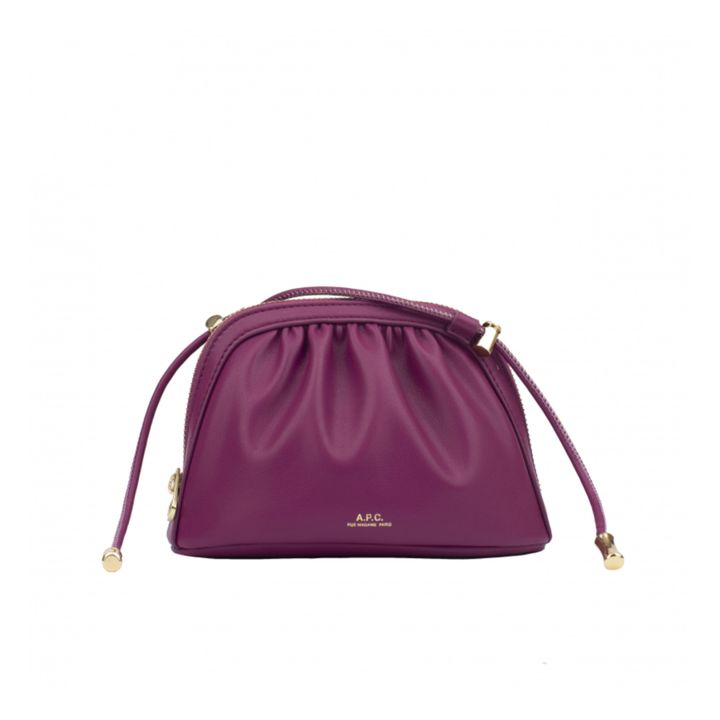 Ninon Small Smooth Leather Purse | Plum- Product image n°0