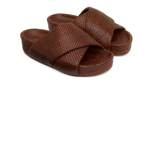 Braided Sandals | Rotbraun