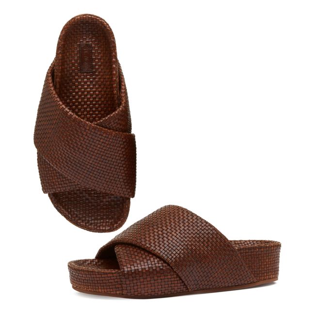 Braided Sandals | Rotbraun
