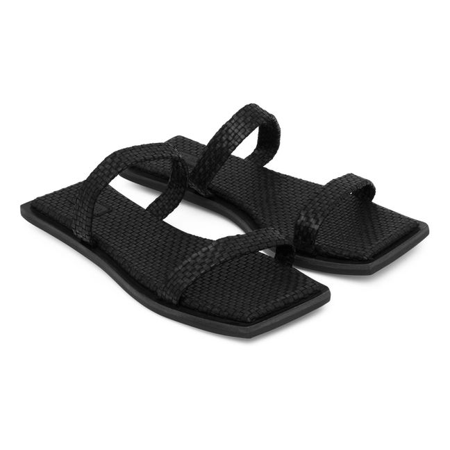 Strappy Braided Sandals | Nero