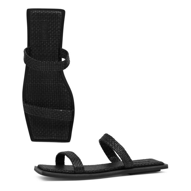 Strappy Braided Sandals | Nero